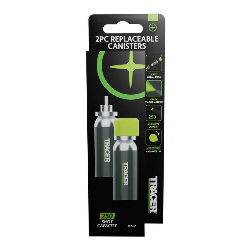 Set 2 canistre rezerva creta verde TRACER TrueShot, 250 shot, culori asortate