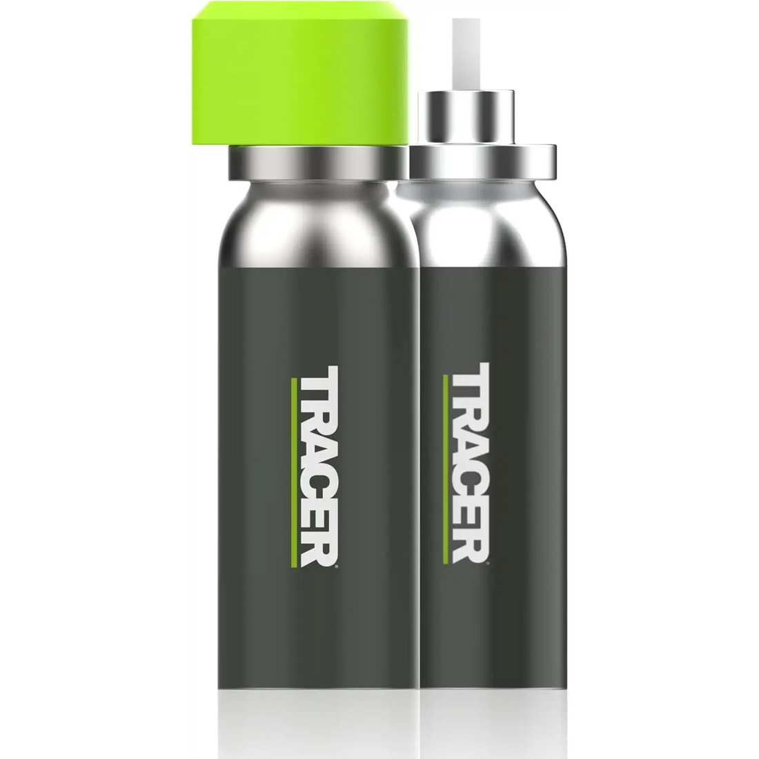 Sticlă Tracer TrueShot din oțel inoxidabil cu capac verde și pai argintiu, set 2 canistre rezerva creta verde