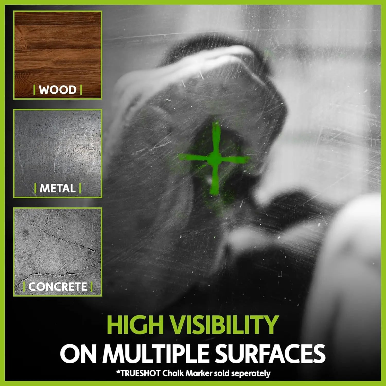 Vizual țintă cretă verde pe lunetă neagră TRACER TrueShot, canistre rezerva