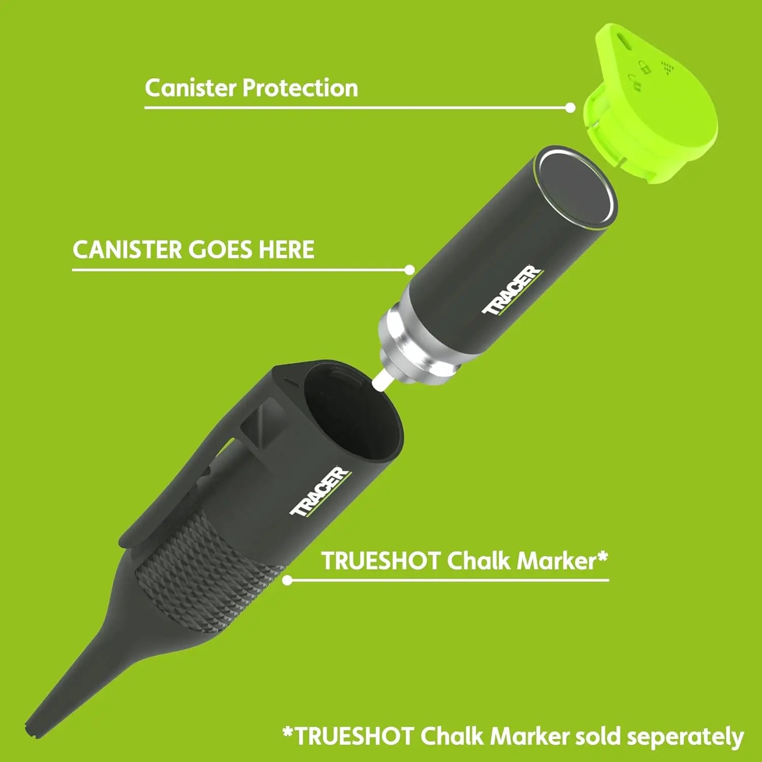 Canistre rezerva creta verde Tracer TrueShot ACSC2, black and green airbrush